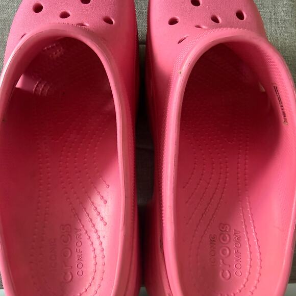 Crocs Siren Clogs Men's 9 Women's 11 Pink High Heel Platform Clog Shoes Slip-on - Picture 8 of 10